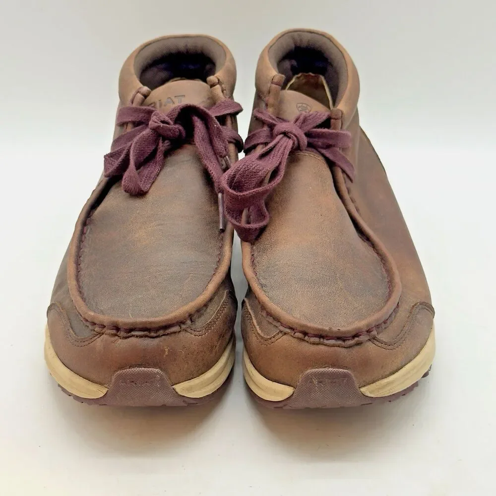 Ariat Spitfire Chukka Boots Women's 10B Brown Bomber Leather Lace Up Desert Shoe